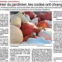 Calendrier du jardinier, les codes ont changé - Ouest-France 3 septembre 2023