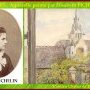 Elisabeth Pichelin et l'aquarelle de l'ancien clocher