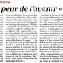 « N'ayez pas peur de l'avenir » - Ouest-France 5 octobre 2026