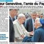 Sœur Genevièvre, l'amie du Pape - Presse Océan 26 avril 2025 - 1/2