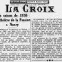 La saison de 1936 au théâtre de la Passion à Nancy - La Croix 18 juin 1936
