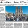 Léon XIV arrive à Paris - Ouest-France 25 septembre 2026