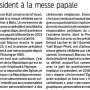 Un Président à la messe papale - P.O. 29/09/2026