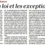La morale, la loi et les exceptions - Ouest-France 1 octobre 2026